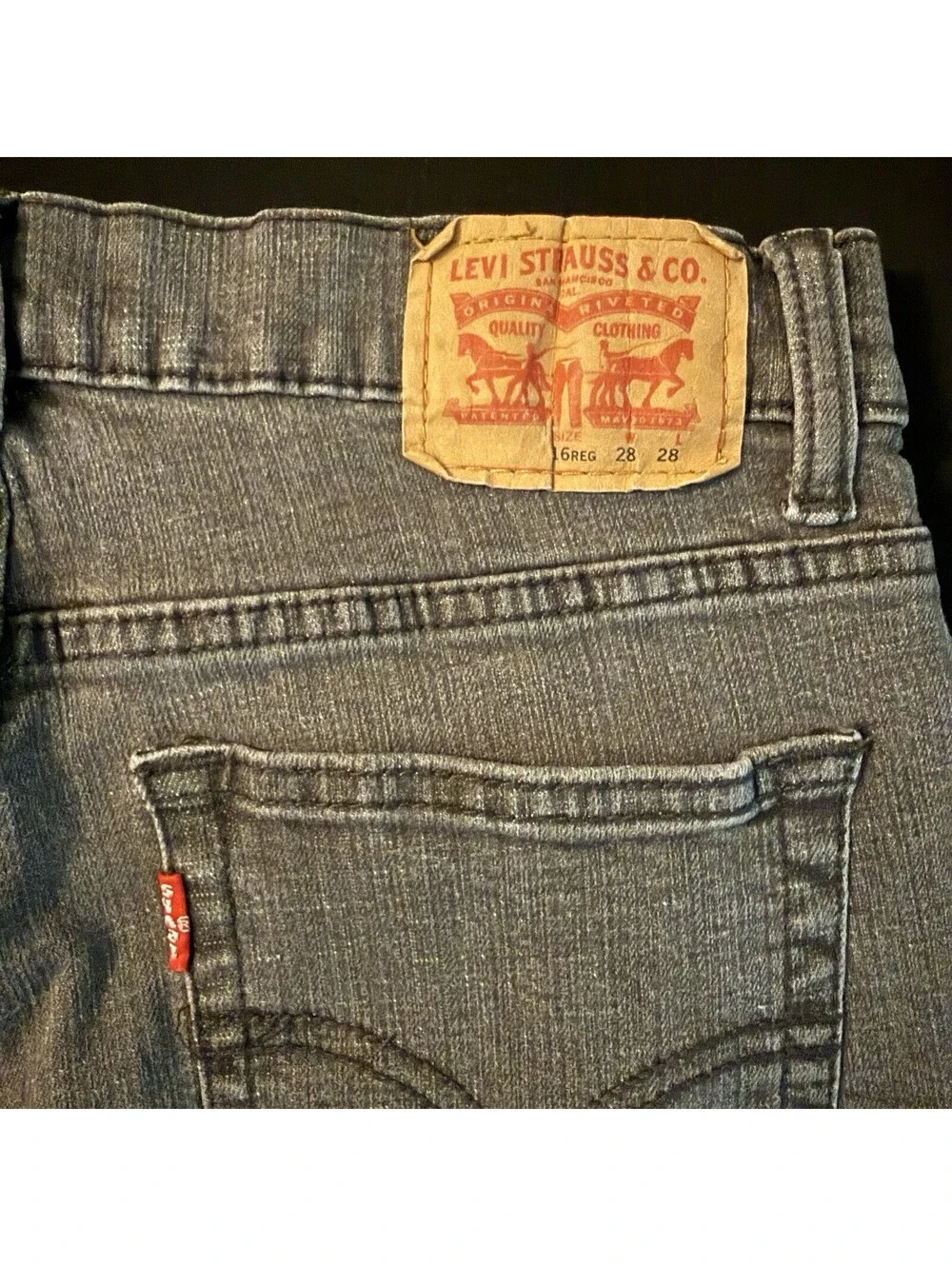 Levi’s 541 Athletic Fit Boys Size 16 Regular Gray Stretch Jeans W28 L28